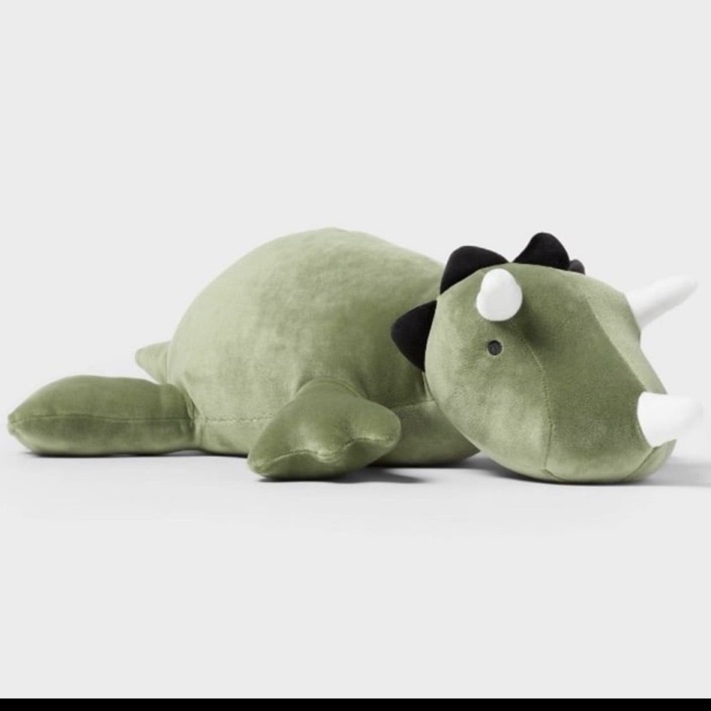 Green Dinosaur Weighted Plush Throw Pillow - Pillowfort